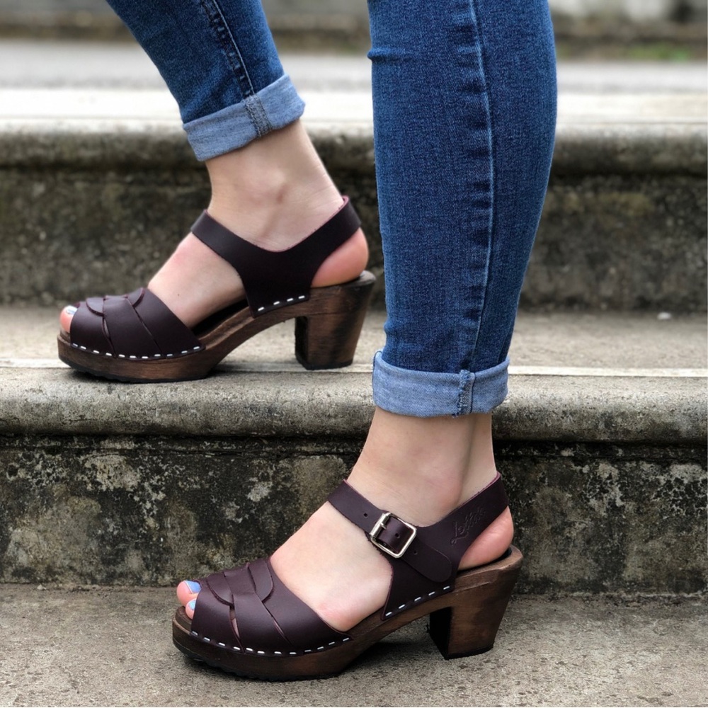 Lotta From Stockholm Swedish Clogs Peep Toe Size 41 US 9.5